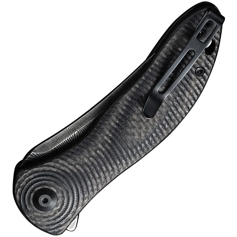 Сервер Civivi Synergy3 Linerlock Black G10/CF Folding Tanto Damascus Knife 20075