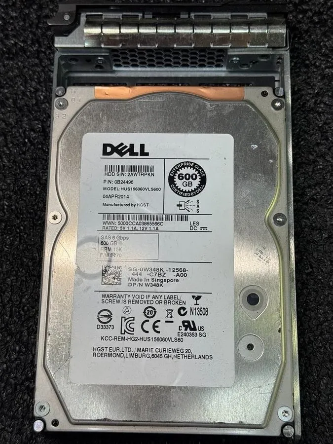 Жёсткий диск DELL 0W348K W348K 0B24496 HUS156060VLS600 FW E516 600GB 15K 3.5" SA