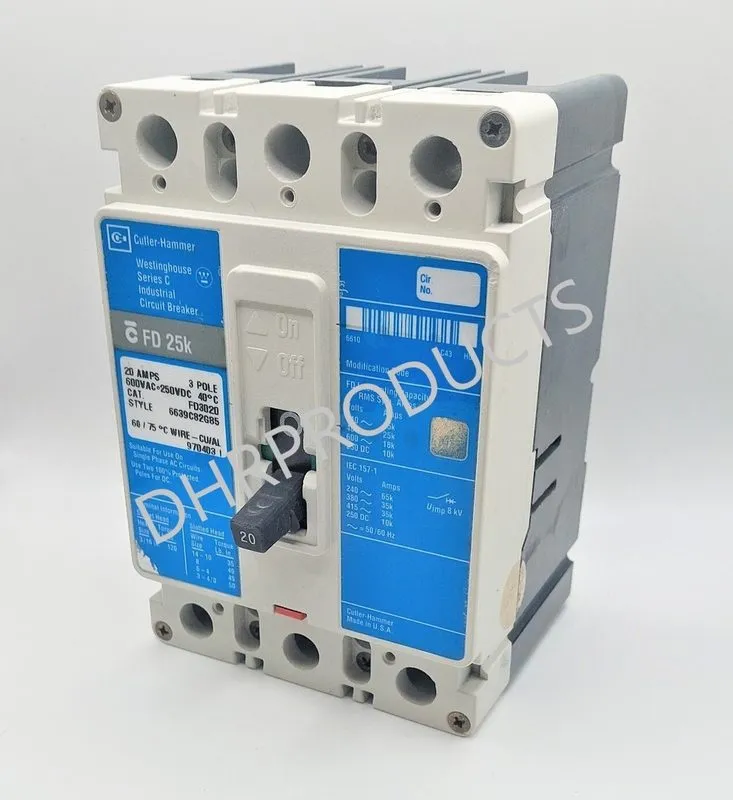 Автоматический выключатель WESTINGHOUSE CUTLER HAMMER FD3020 20 AMP 600 VOLT CIR