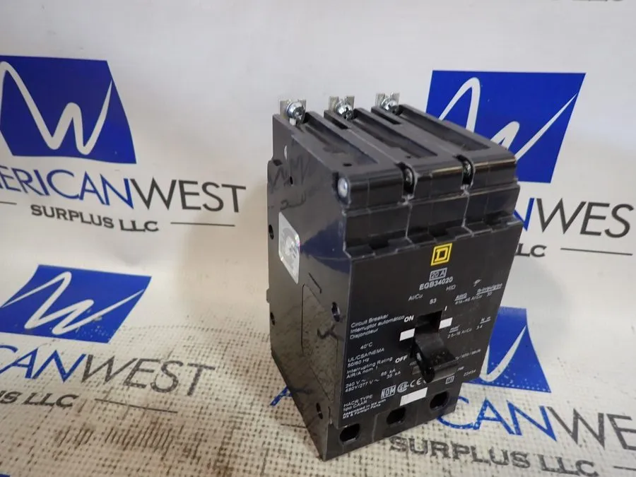 Автоматический выключатель Square D EGB EGB34020LC 3 Pole 20 Amp 480v Circuit Br