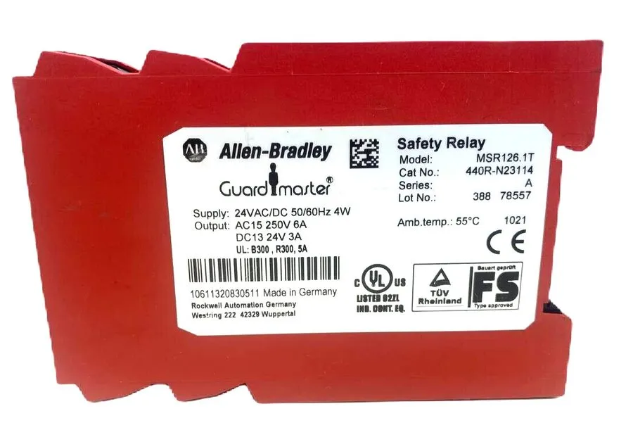 Реле безопасности Allen Bradley Guardmaster MSR126.1T Safety Relay, To Lower 48 — фото лота 1