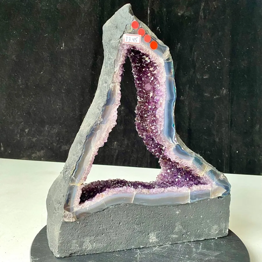 Лабораторный прибор 29.48LB Natural Amethyst Cave Crystal Slice Crescent shaped 