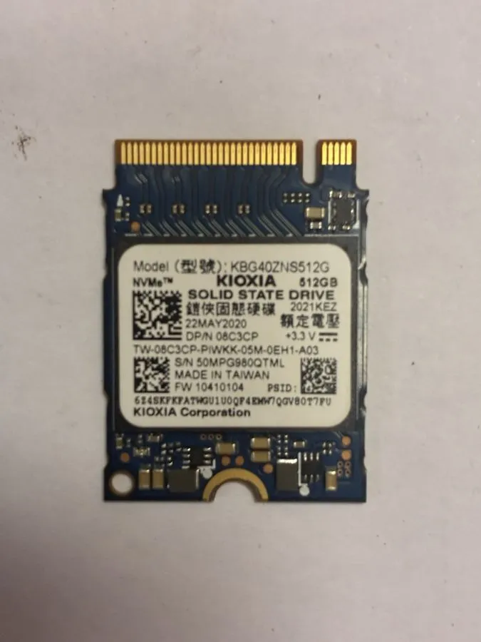 SSD-накопитель KIOXIA KBG50ZNS512G NVMe 512GB M.2 2230 PCIe Gen4x4 Internal SSD — фото лота 1