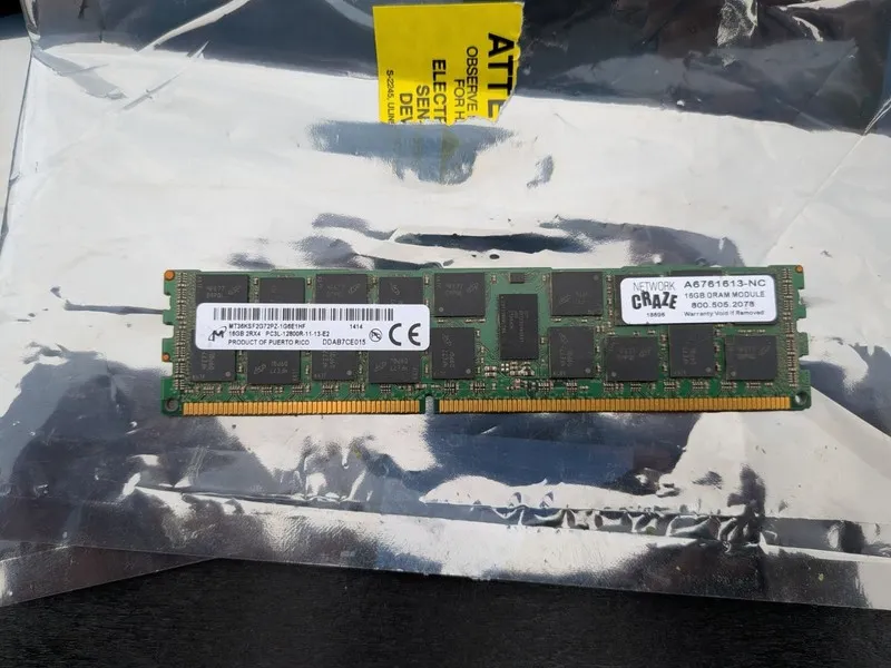 Модуль памяти Micron MT36KSF2G72PZ-1G6E1HF 16GB DDR3L ECC Reg RDIMM PC3L-12800R