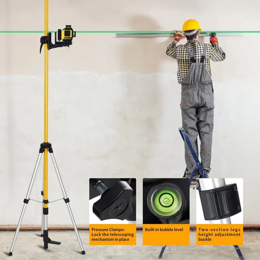 Нивелир 12 Ft./3.7M Professional Laser Level Pole with Tripod and 1/4-Inch by 20 — фото лота 1