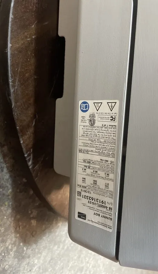 Инвертор SMA SB4000TL-US-22 Grid-Tie Solar Inverter w/ Mounting Plate & Disconne — фото лота 3