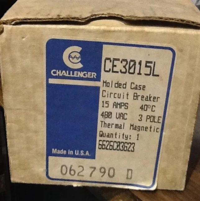 Автоматический выключатель Challenger CE 14k Circuit Breaker 15 Amp 480v 3 Pole 