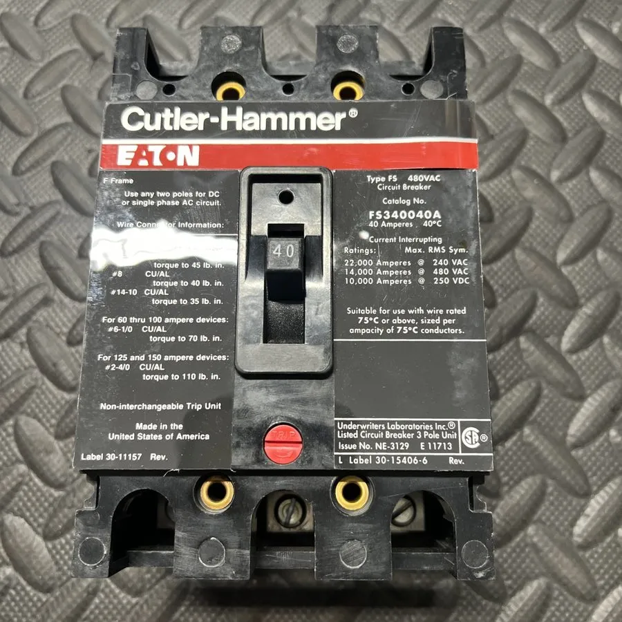 Автоматический выключатель Cutler Hammer / Eaton FS340040A 40A 3-Pole Circuit Br
