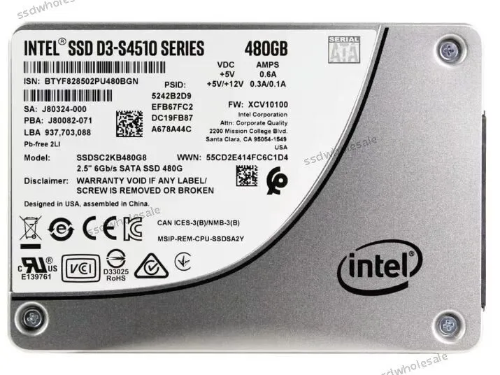 SSD-накопитель Intel DC S4510 Series 480GB 2.5" SATA 6Gb/s SSDSC2KB480G8 SSD
