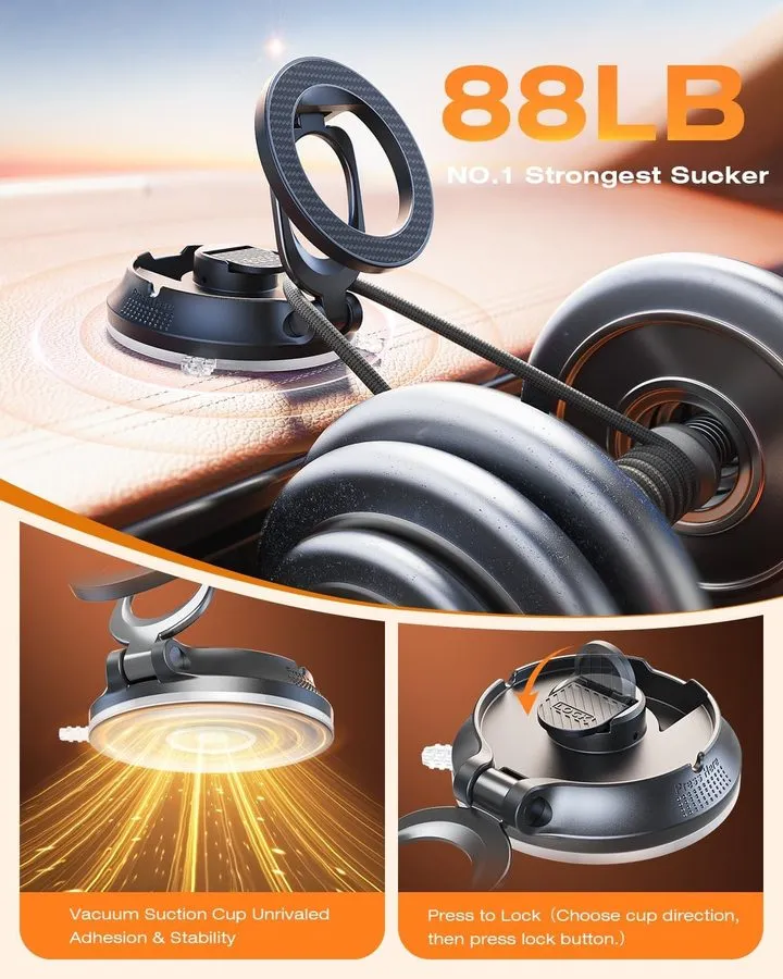 Вакуумная присоска Magnetic Car Phone Holder with Suction Cup 90LBS Vacuum Sucti