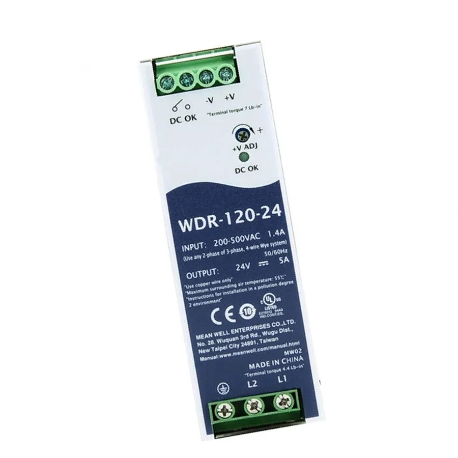 Блок питания MEAN WELL WDR-120-24 120W 24V 5A DIN Rail Power Supply 180-550VAC