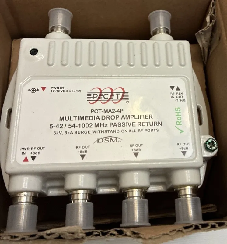 Усилитель ТВ-сигнала PCT 4 Port Multimedia Drop Amplifier RF/CATV Amplifier PCT-