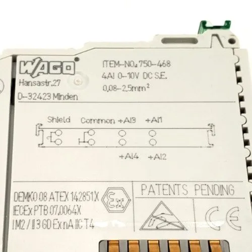 Модуль ввода-вывода WAGO 750-468 4-channel analog input module