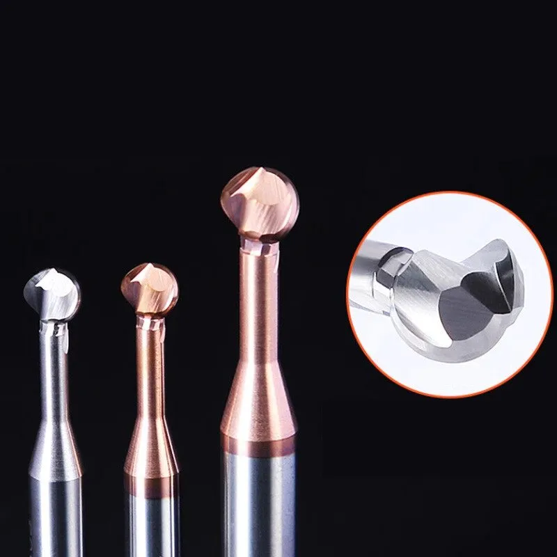 Режущий инструмент R0.5mm R10mm TiN Coated Solid Carbide Ball Nose End Mill Loll — фото лота 2