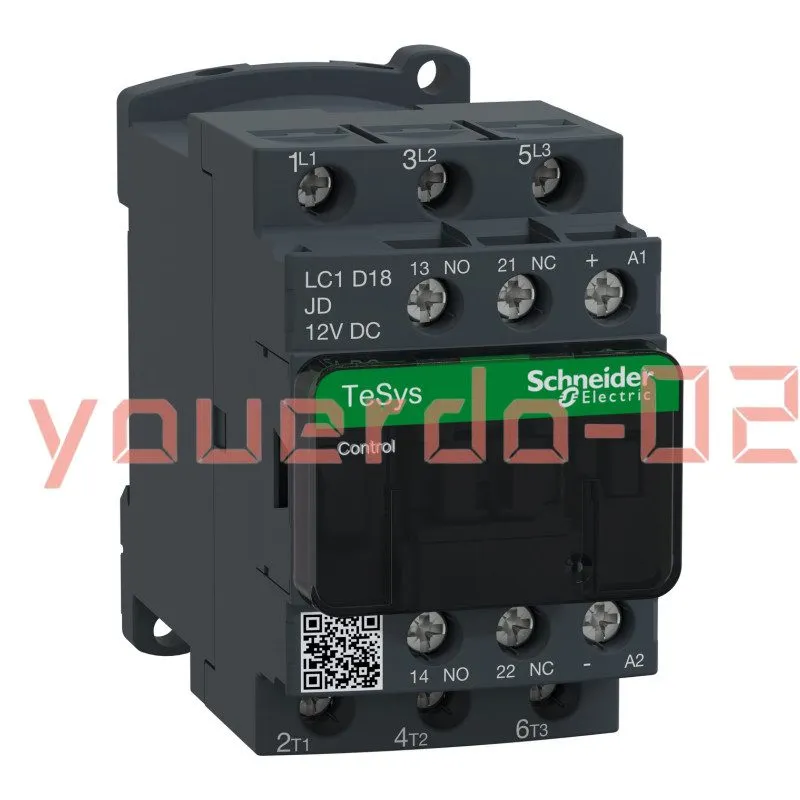 Контактор Schneider LC1D18JD TeSys Deca,18A,10HP 480VAC,100kA SCCR,3 phase, 12VD