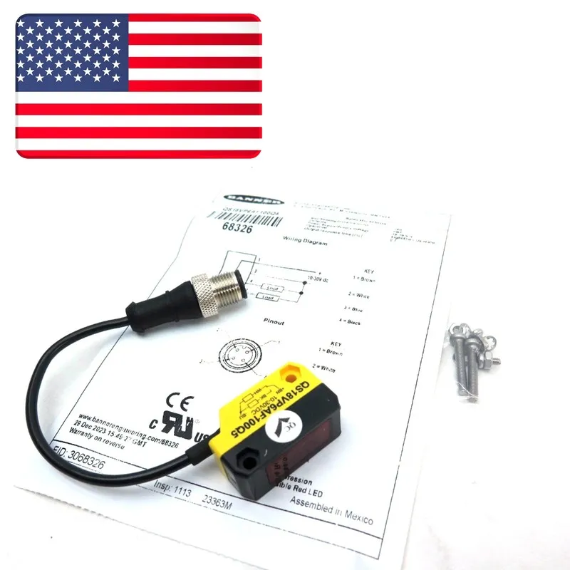 Фотоэлектрический датчик BANNER ENGINEERING QS18VP6AF100Q5 PHOTOELECTRIC SENSOR