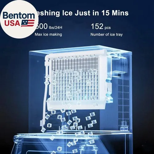 Льдогенератор Commercial Ice Maker Machines 500LBS/24H with 350LBS Storage Bin A