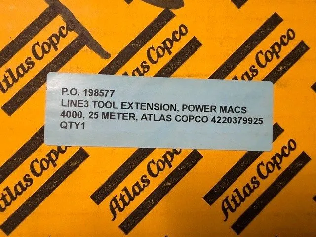 Кабель ATLAS COPCO MACHINE CABLE 4220379925 25m Extension Cable — фото лота 2
