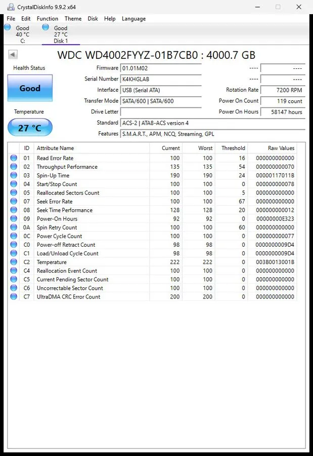 Жёсткий диск WD Western Digital Gold Enterprise WD4002FYYZ 4TB 3.5" SATA HDD 7.2 — фото лота 2