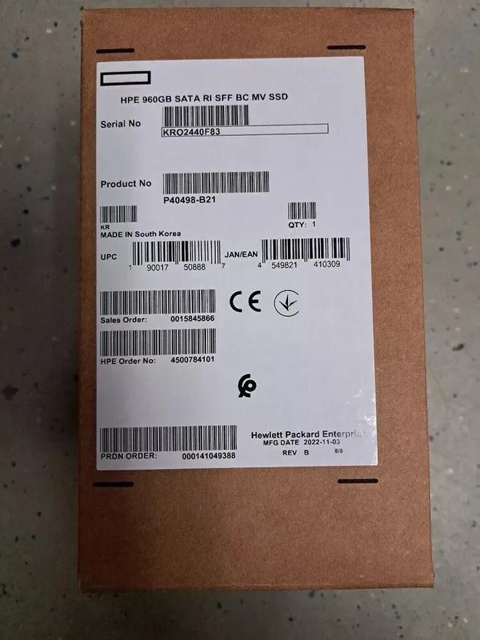Жёсткий диск HPE 960GB P40498-B21 P41523-001 SATA 6Gb/s 2.5" SFF Gen10 Plus Soli
