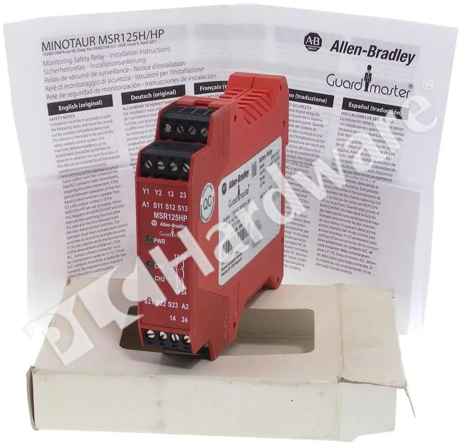 Реле безопасности ALLEN-BRADLEY 440R-D23169 MSR125HP SAFETY RELAY 115VAC 2NO