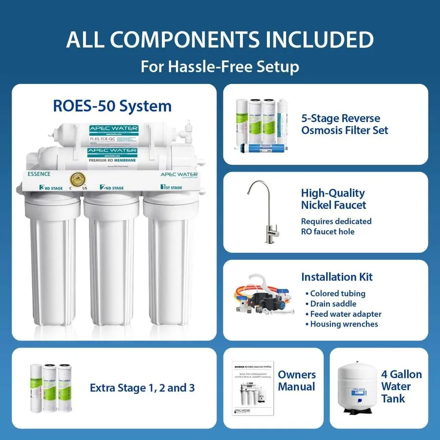 Насос Reverse Osmosis Drinking Water Filter System ROES-50X 5 Stage WQA Certifie — фото лота 2
