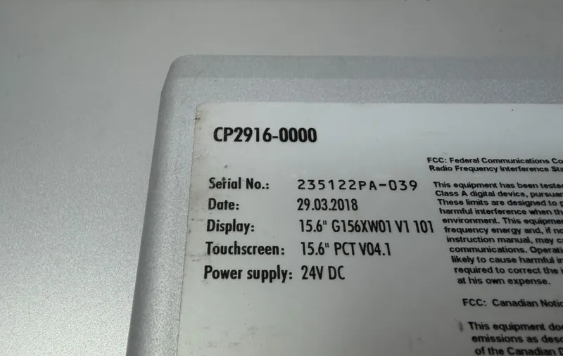 Промышленный компьютер Beckhoff CP2916-0000 Panel PC 15.6in Touchscreen 24 Vdc