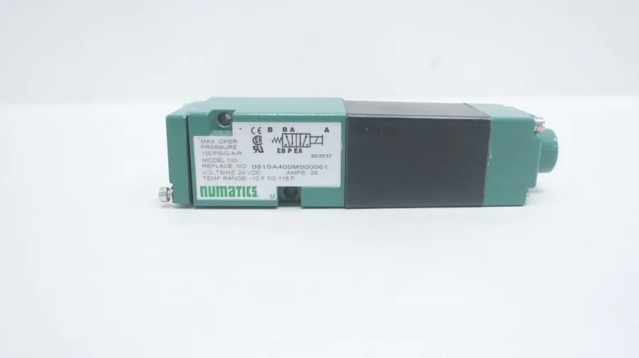Пневмоклапан Numatics 081SA400M000061 Pneumatic Valve 24VDC 150PSI .26A
