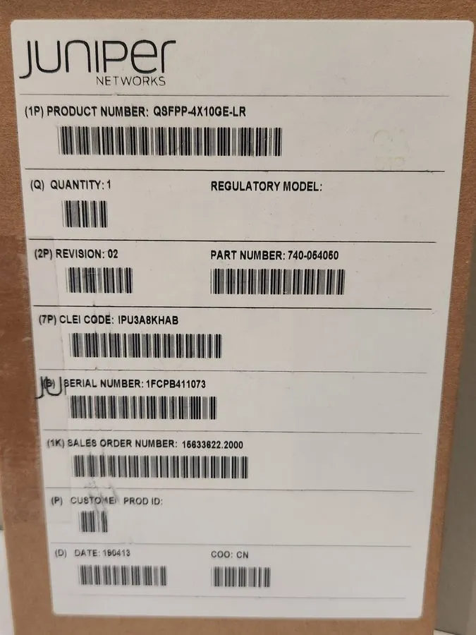 Коммутатор JUNIPER 740-054050 QSFPP-4X10GE-LR 4X10GBASE-LR SMF -New