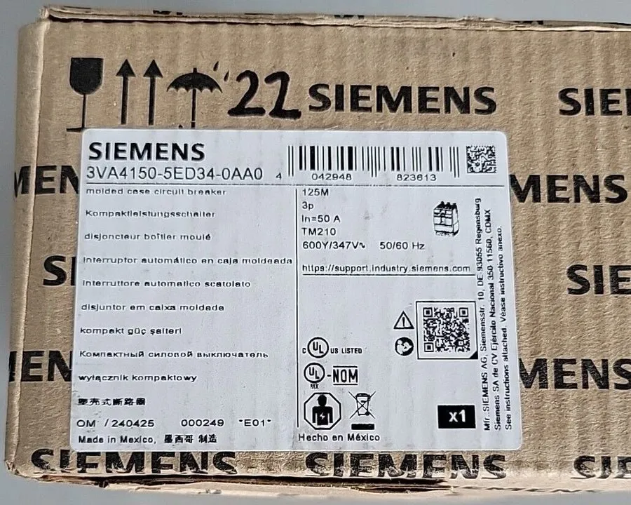 Автоматический выключатель Siemens 3va4150-5ed34-0aa0 50amp circuit breaker type
