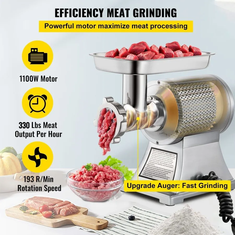 Оборудование для общепита Commercial Meat Grinder,550Lb/H 1100W Heavy Duty Stain — фото лота 2