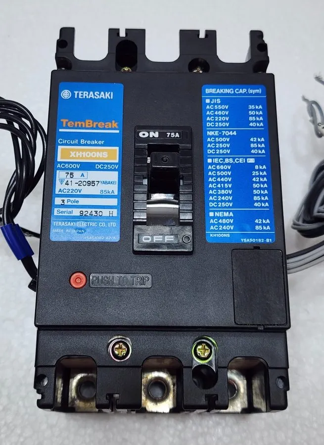 Автоматический выключатель Terasaki XH100NS Molded Case Circuit Breaker 75A 3 Po