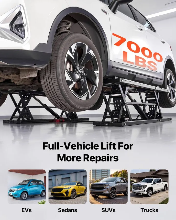 Автоподъёмник OMT 7000lb Portable Car Lift with 26.8" Max Height Auto Lock Remot