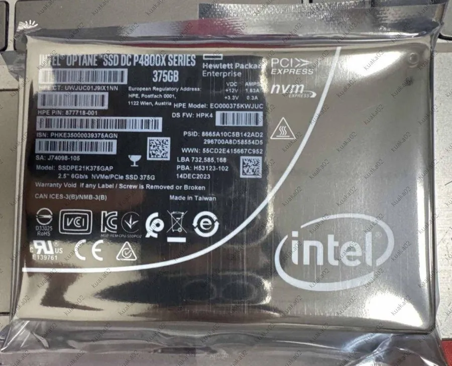 SSD-накопитель HP 375GB Intel SSD U.2 P4800x SERIES Optane NVME/PCIE SSDPE21K375