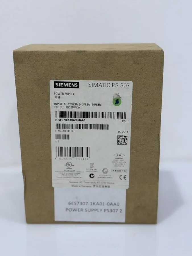 ПЛК SIEMENS SIMATIC PS 307 PIOWER SUPPLY 6ES7307-1KA02-0AA0 24V 10A