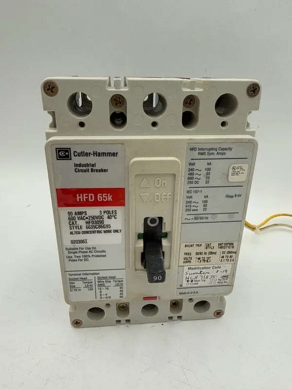 Автоматический выключатель Square D HFD3090 Circuit Breaker 90A 480V 3P 65k 90 A