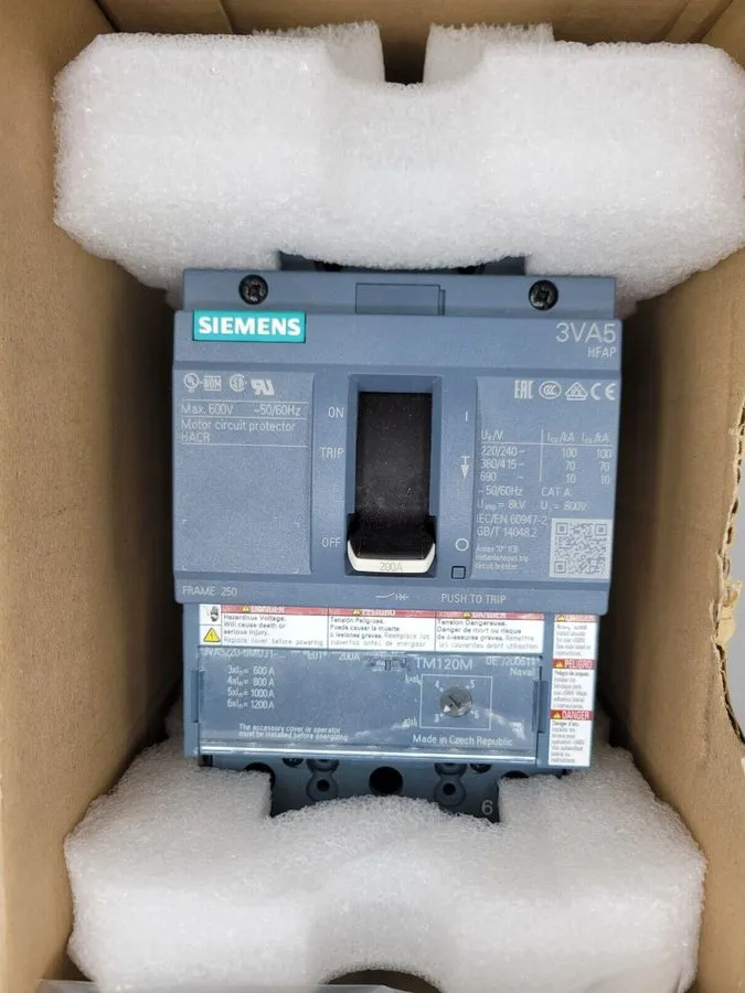 Автоматический выключатель Siemens 3VA5 Circuit Breaker 3-Pole 200A 3VA52200MU31 — фото лота 2