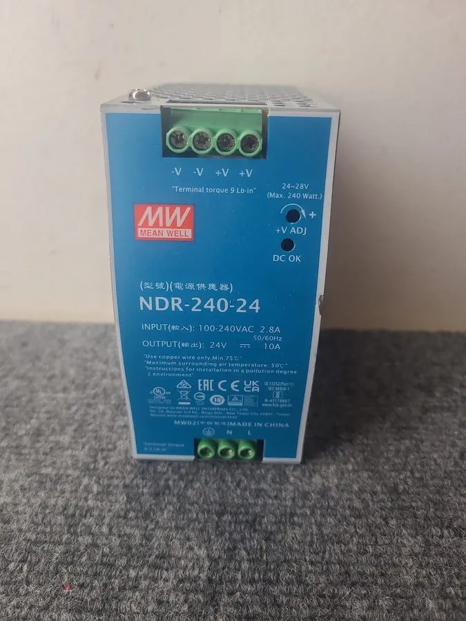 Блок питания MEAN WELL NDR-240-24 24VDC 10 Amp 240W Industrial DIN Rail Power Su
