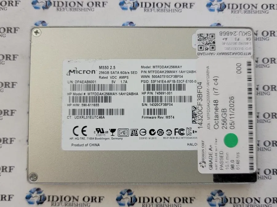 SSD-накопитель Micron M550 256GB 2.5" SATA SSD MTFDDAK256MAY-1AH12ABHA