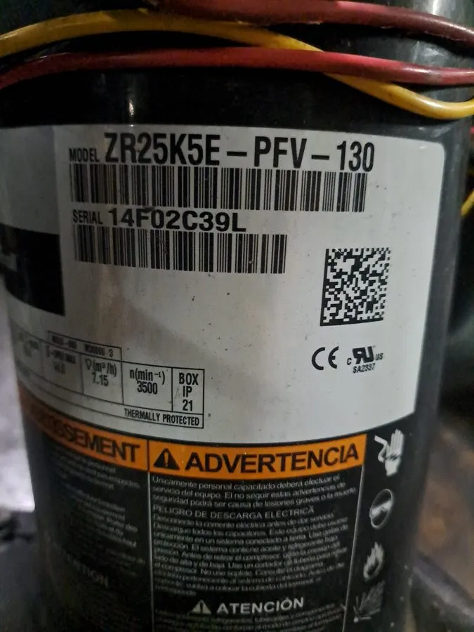 Компрессор Emerson Copeland scroll compressor ZP25K5E-PFV-130 230V 25,000 BTUH R