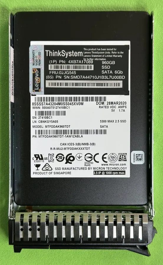 SSD-накопитель MICRON 5300 960GB 2.5" SATA SSD MTFDDAK960TDT Lenovo 4XB7A17089 1
