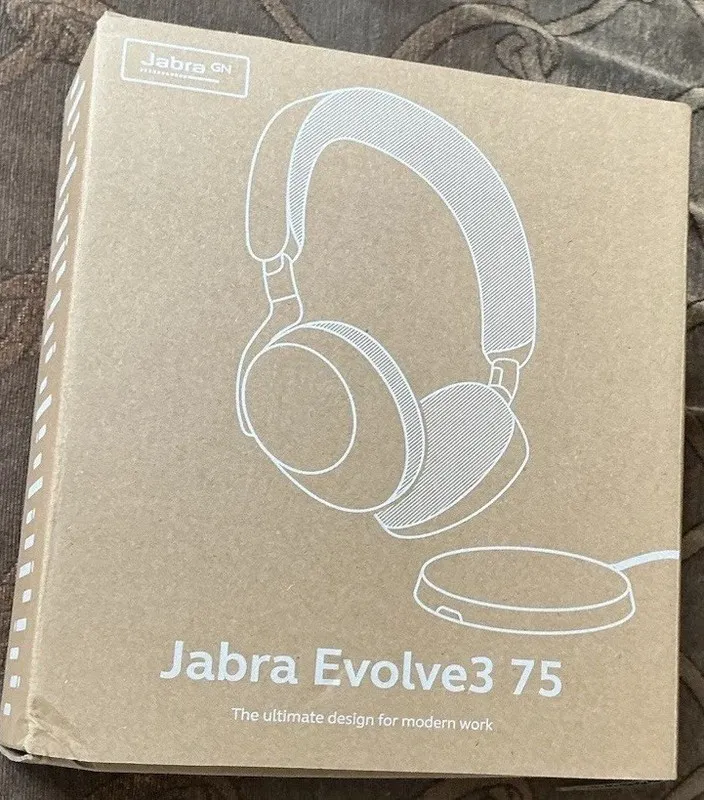 Jabra Evolve3 75 Wireless Bluetooth ANC Headset w/USB-C Dongle & Charging Stand
