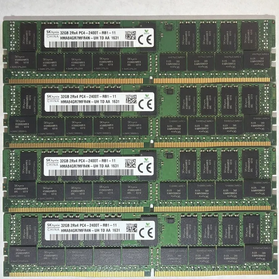Модуль памяти 2x 32GB SK hynix PC4 ECC 2Rx4 2400T-RB1-11 64GB Total HMA84GR7MFR4 — фото лота 1