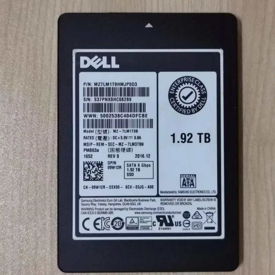 SSD-накопитель DELL 1.92TB Samsung PM863A SATA SSD 6Gbps MZ-7LM1T9B Solid State 