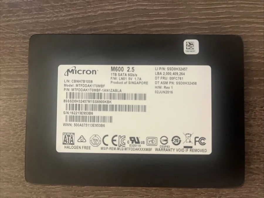 SSD-накопитель Micron M600 1TB SSD SATA 6Gb/s MTFDDAK1T0MBF 2.5" GRADE A, AND WI