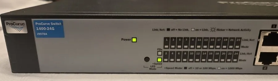 Коммутатор HP ProCurve 1400-24G 24-Port Gigabit Switch J9078A INCL BRACKETS
