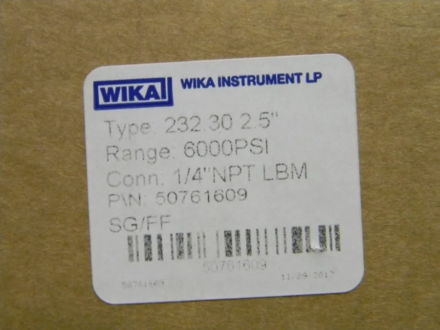 Трубопроводная арматура Wika Pressure Gauge Lower Back Connection Mount 50761609 — фото лота 2
