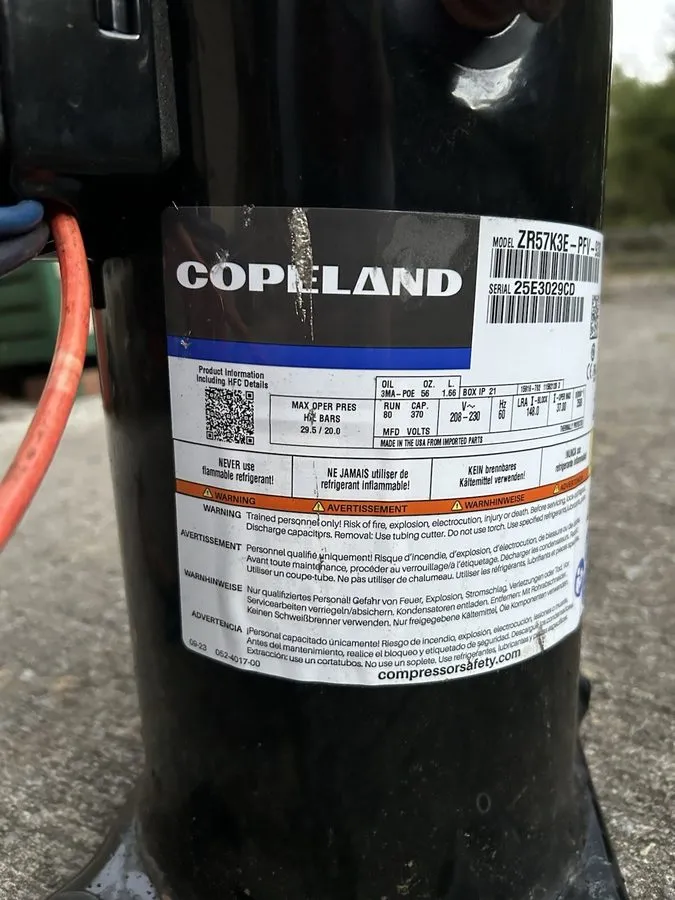 Компрессор Scroll Compressor ZR57K3E-PFV-930 — фото лота 2