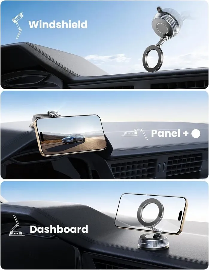 Вакуумная присоска Magnetic Car Phone Holder with Suction Cup 90LBS Vacuum Sucti