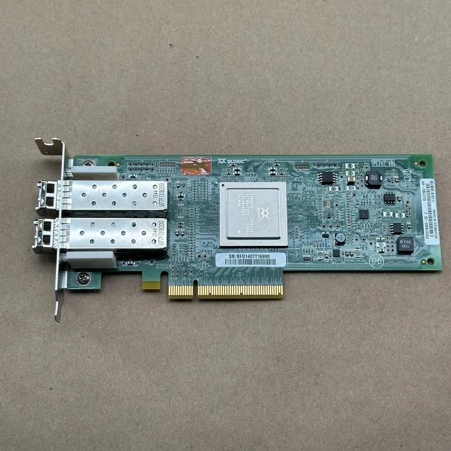 Трансивер HP AJ764-63002 QLogic QLE2562-HP PCIe 8GB FC HBA 489191-00 2x SFP — фото лота 1
